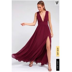 Lulus Bridesmaid Dress - Heavenly hues - Burgundy
